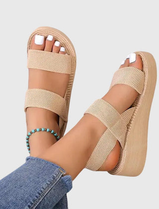 Women's Platform Sandals | Open Toe Mesh Velcro Slingback
