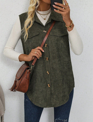Women's Corduroy Shirt | Ribbed Button Front Relaxed Fit