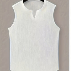 Men's Singlet Top | V-Neck Sleeveless Knit