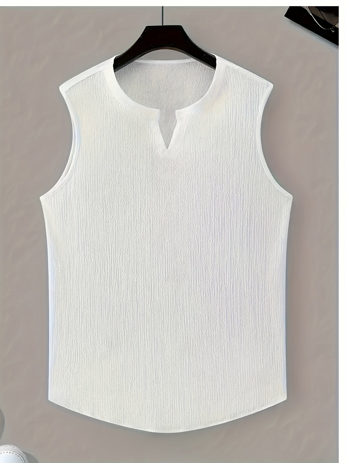 Men's Singlet Top | V-Neck Sleeveless Knit