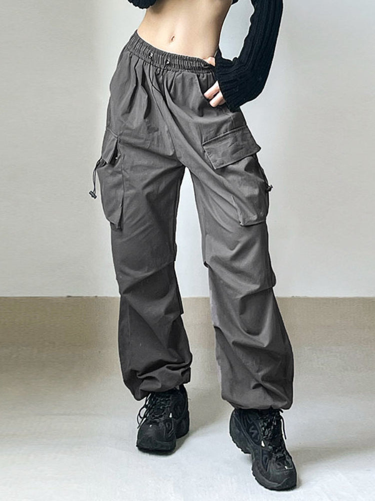Women's Cargo Pants | Wide-Leg Relaxed Fit Drawstring Waist