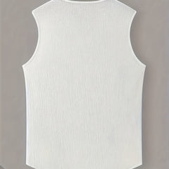 Men's Singlet Top | V-Neck Sleeveless Knit