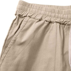 Men's Linen Shorts | Drawstring Waist Relaxed Fit Side Pockets