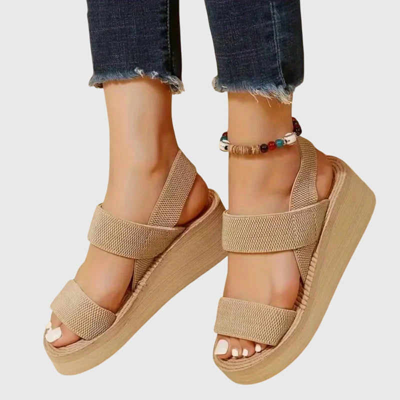 Women's Platform Sandals | Open Toe Mesh Velcro Slingback
