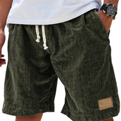 Men's Linen Shorts | Drawstring Waist Relaxed Fit Knee Length