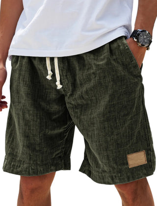 Men's Linen Shorts | Drawstring Waist Relaxed Fit Knee Length