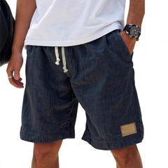 Men's Linen Shorts | Drawstring Waist Relaxed Fit Knee Length