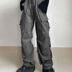 Women's Cargo Pants | Wide-Leg Relaxed Fit Drawstring Waist