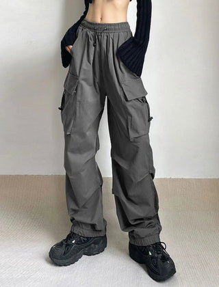 Women's Cargo Pants | Wide-Leg Relaxed Fit Drawstring Waist