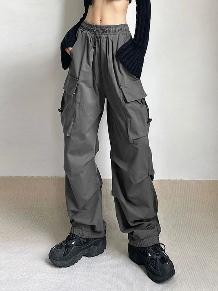 Women's Cargo Pants | Wide-Leg Relaxed Fit Drawstring Waist