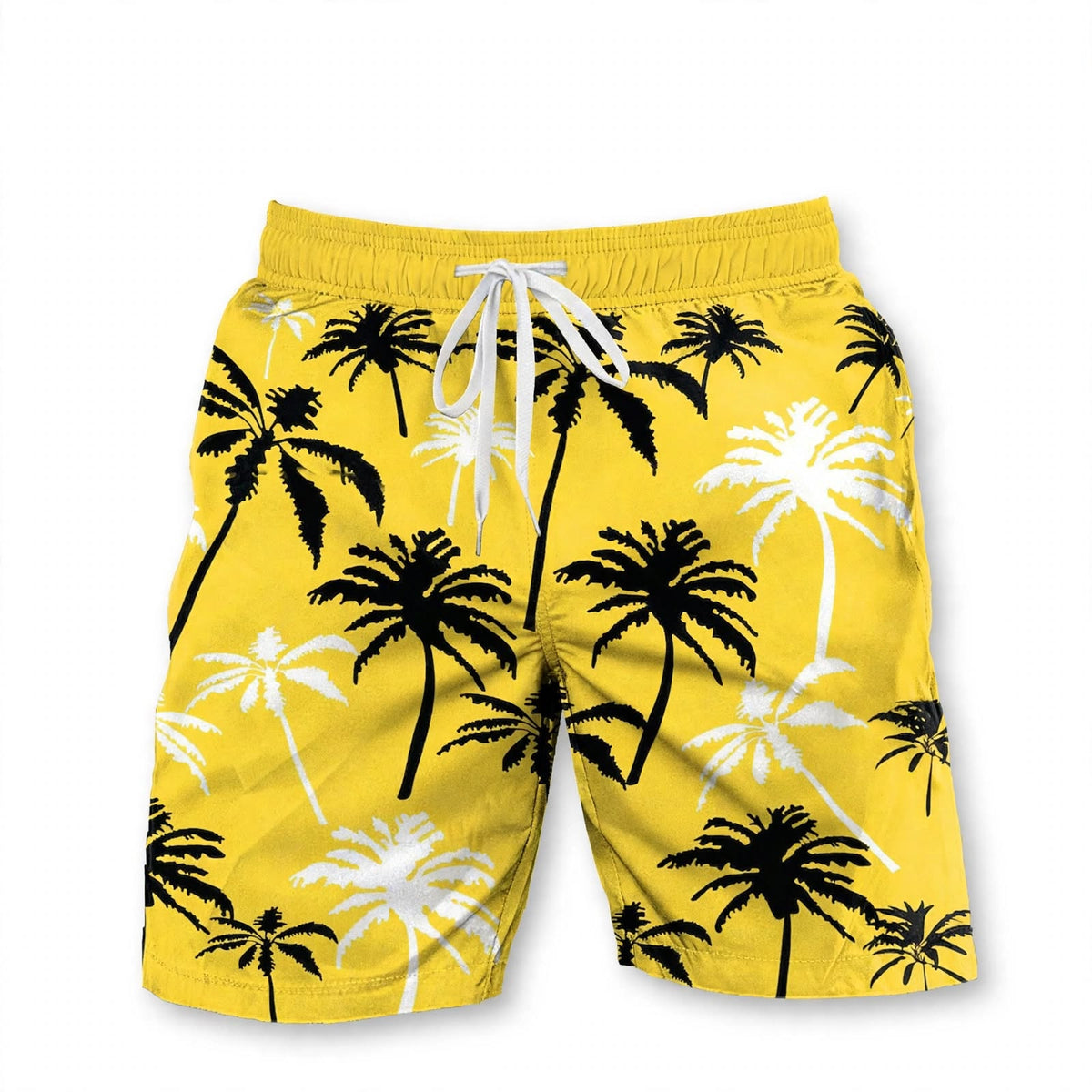 Men's Shorts | Palm Print Elastic Drawstring Relaxed Fit