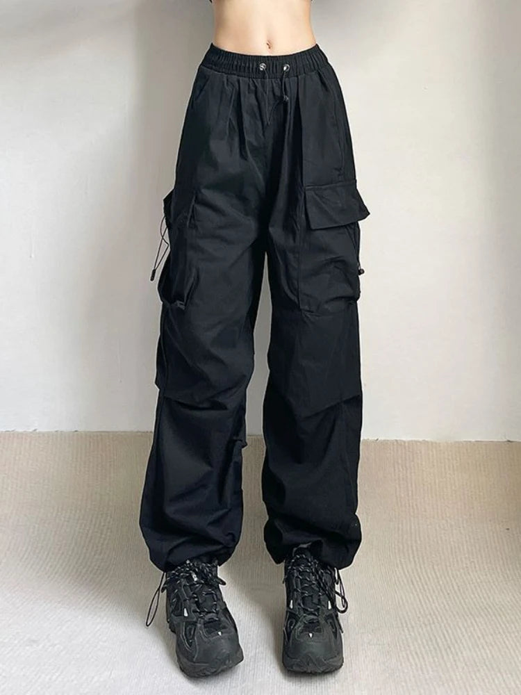 Women's Cargo Pants | Wide-Leg Relaxed Fit Drawstring Waist