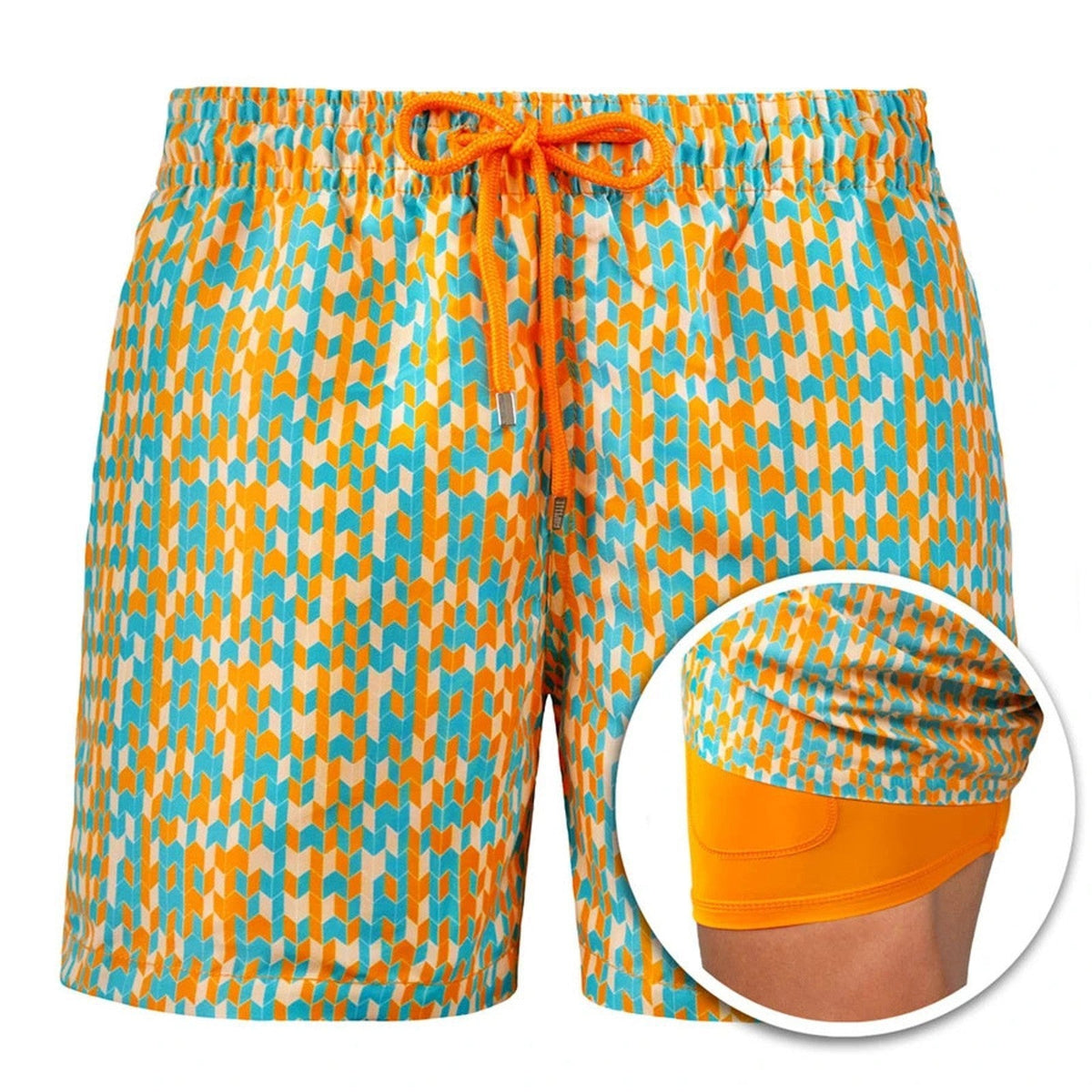 Men's Sport Shorts | Geometric Print Drawstring Quick-Dry