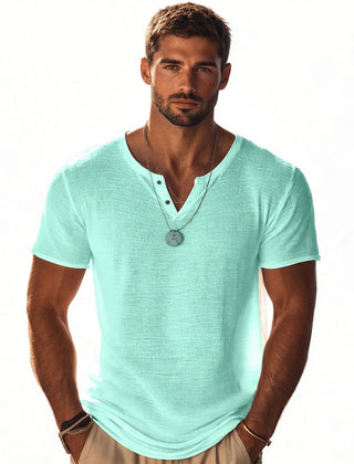 Men's Henley | V-Neck Short Sleeve Knit