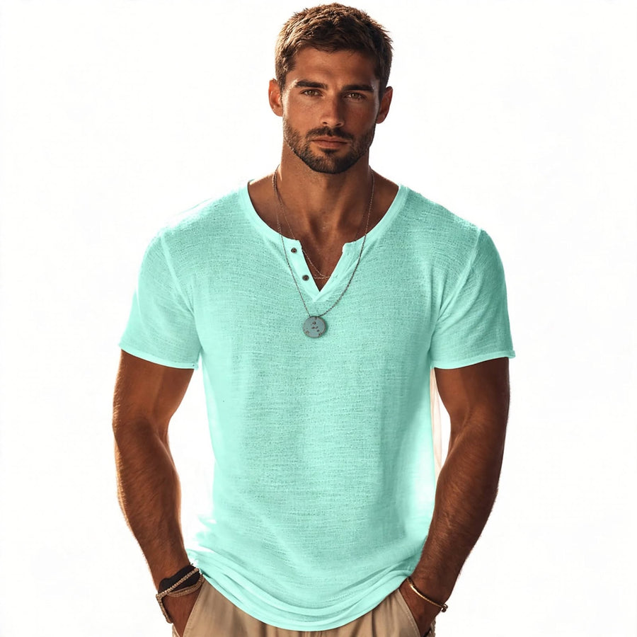 Men's Henley | V-Neck Short Sleeve Knit