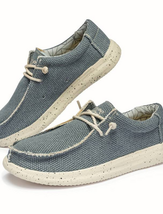 Men's Loafers | Canvas Slip On Lace Cushioned Sole