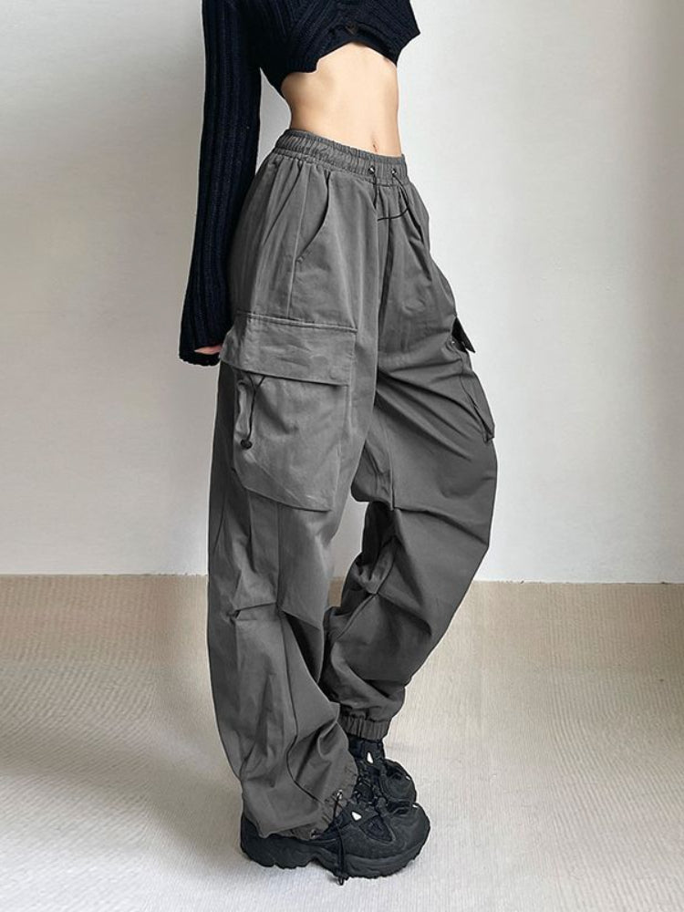 Women's Cargo Pants | Wide-Leg Relaxed Fit Drawstring Waist