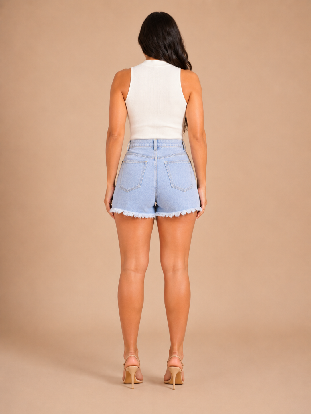Women's Mini Shorts | Distressed Denim High Waist