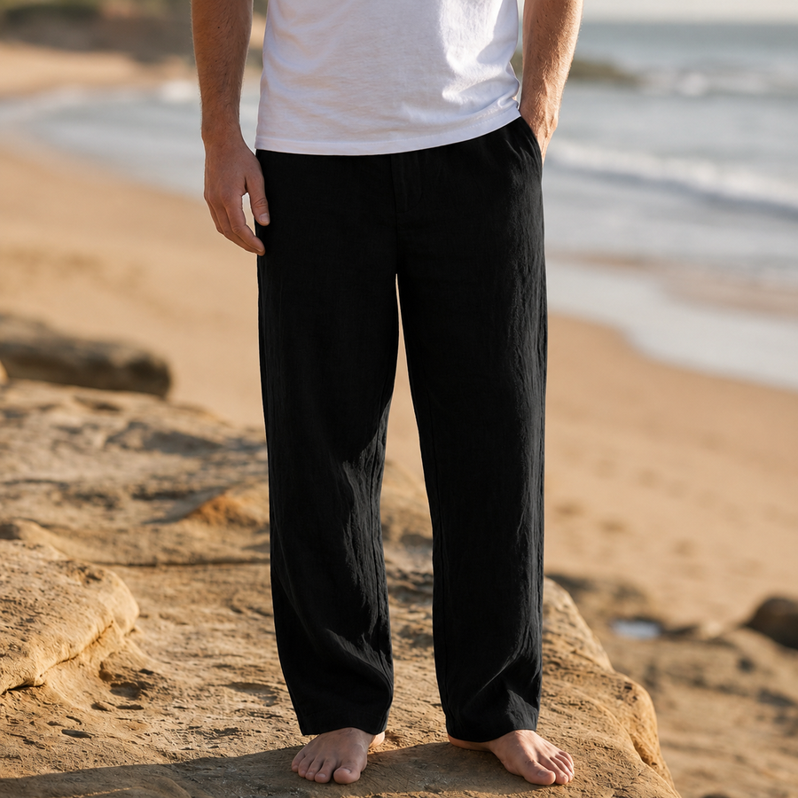 Men's Linen Pants | Relaxed Fit Breathable Lightweight