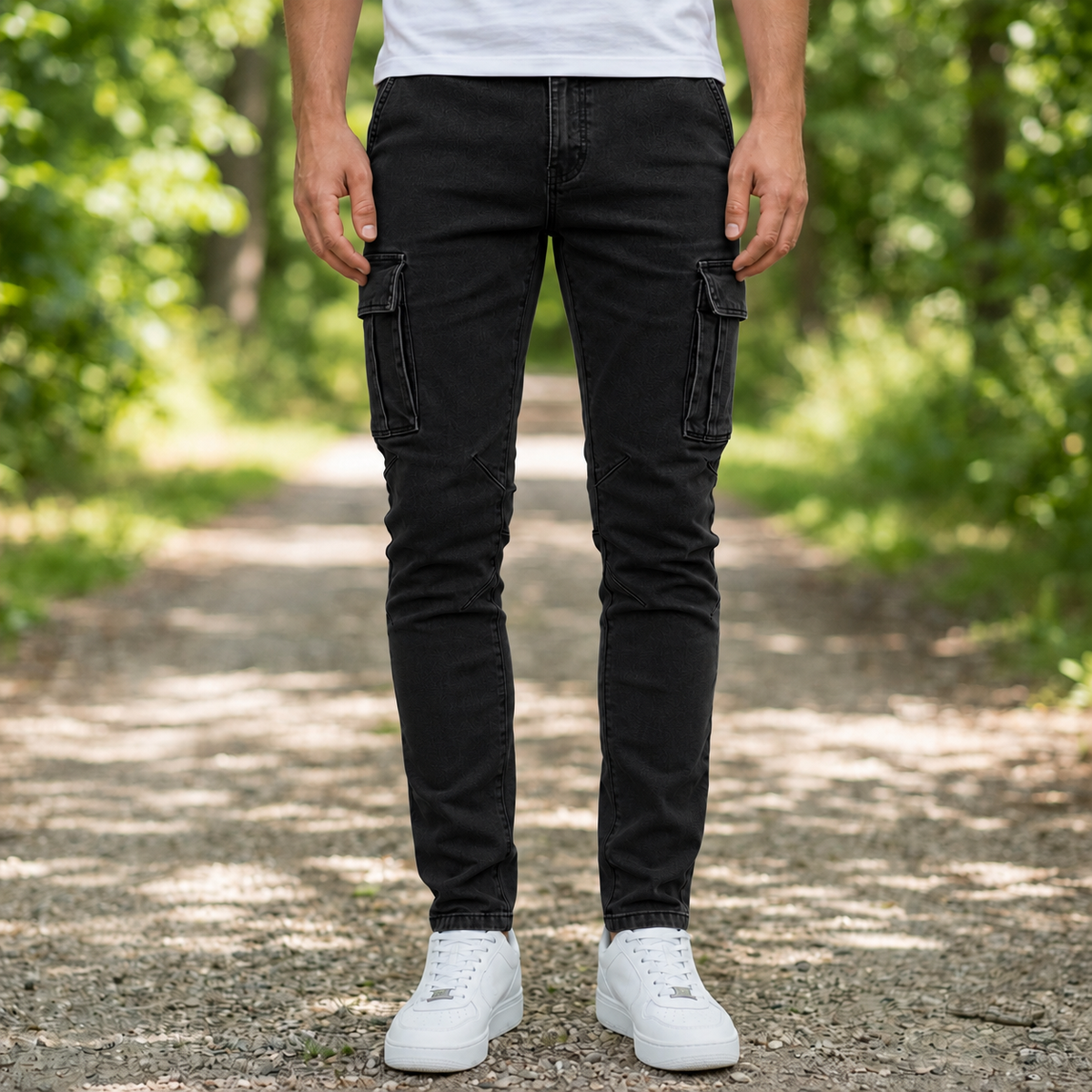 Men's Cargo Pants | Slim Fit Denim Multiple Pockets