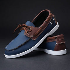 Men's Boat Shoe | Lace-Up Contrasting Collar Flexible Sole