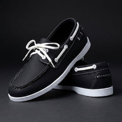 Men's Boat Shoe | Lace-Up Contrasting Collar Flexible Sole
