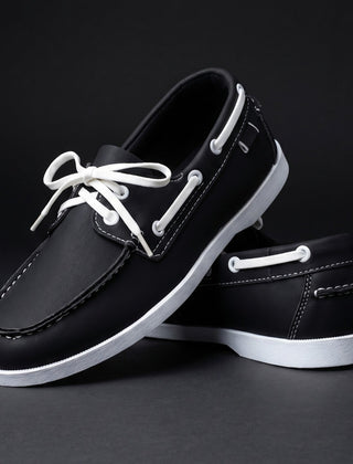 Men's Boat Shoe | Lace-Up Contrasting Collar Flexible Sole