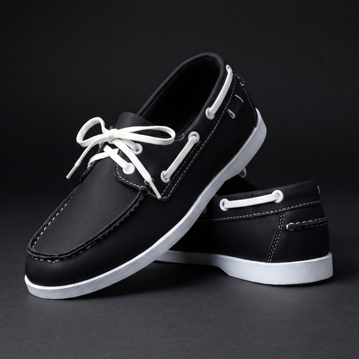 Men's Boat Shoe | Lace-Up Contrasting Collar Flexible Sole