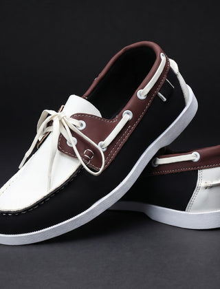 Men's Boat Shoe | Lace-Up Contrasting Collar Flexible Sole