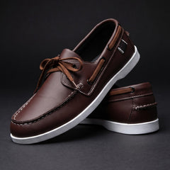 Men's Boat Shoe | Lace-Up Contrasting Collar Flexible Sole