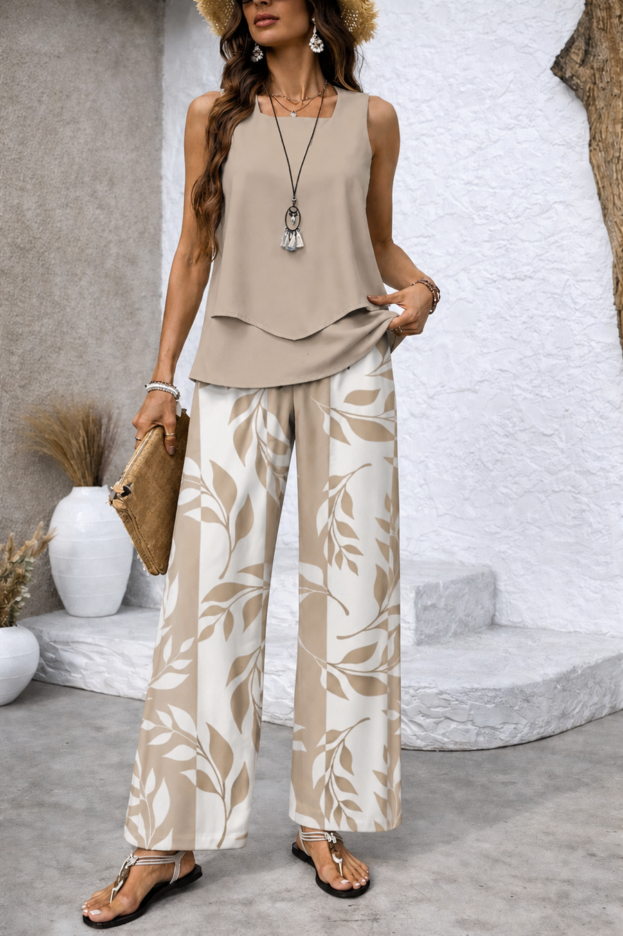 Women's Singlet Top | Sleeveless Round Neck Relaxed Fit