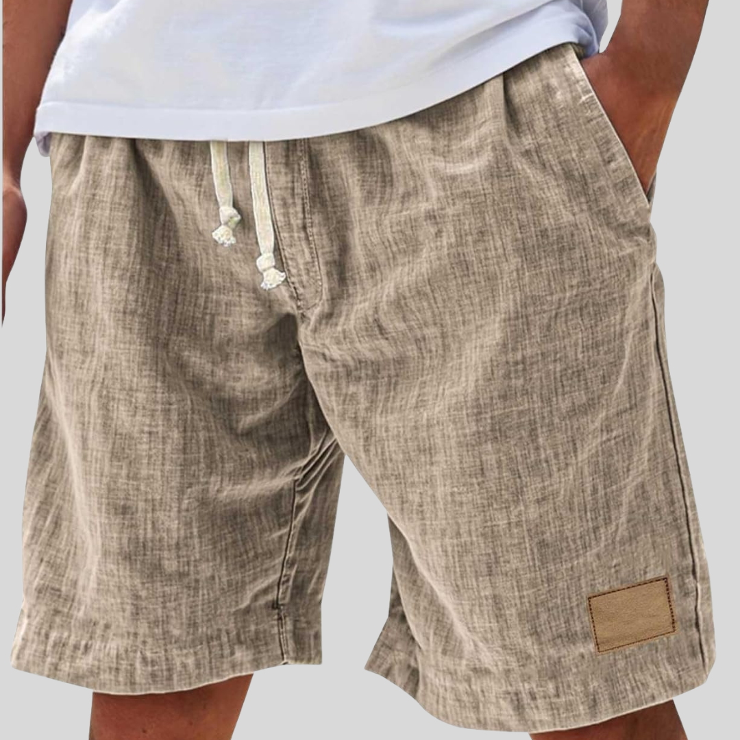 Men's Linen Shorts | Drawstring Waist Relaxed Fit Side Pockets