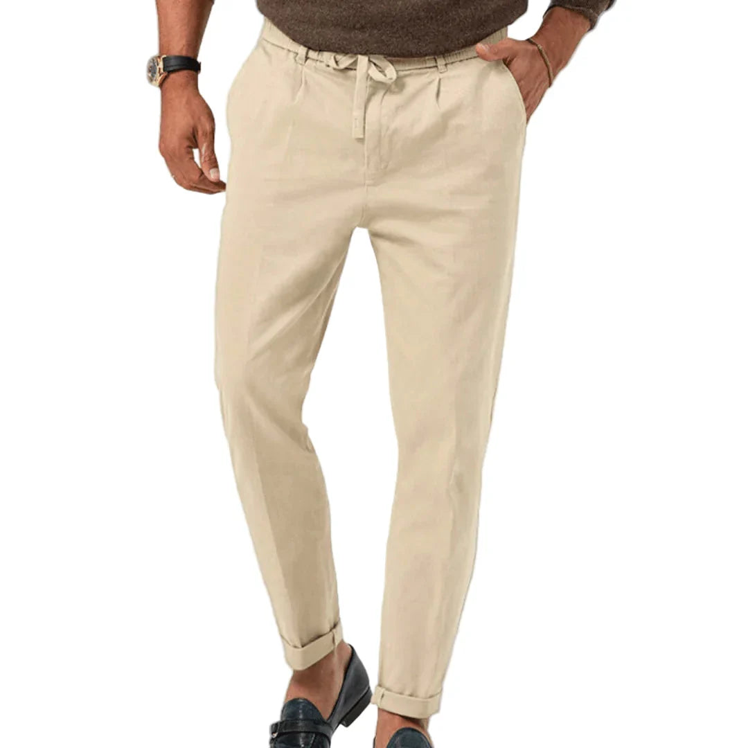 Men's Chino | Tapered Leg Drawstring Linen Blend