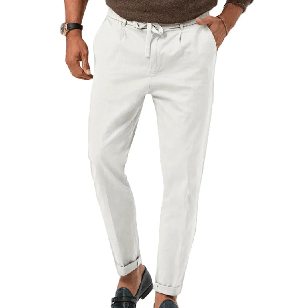 Men's Chino | Tapered Leg Drawstring Linen Blend
