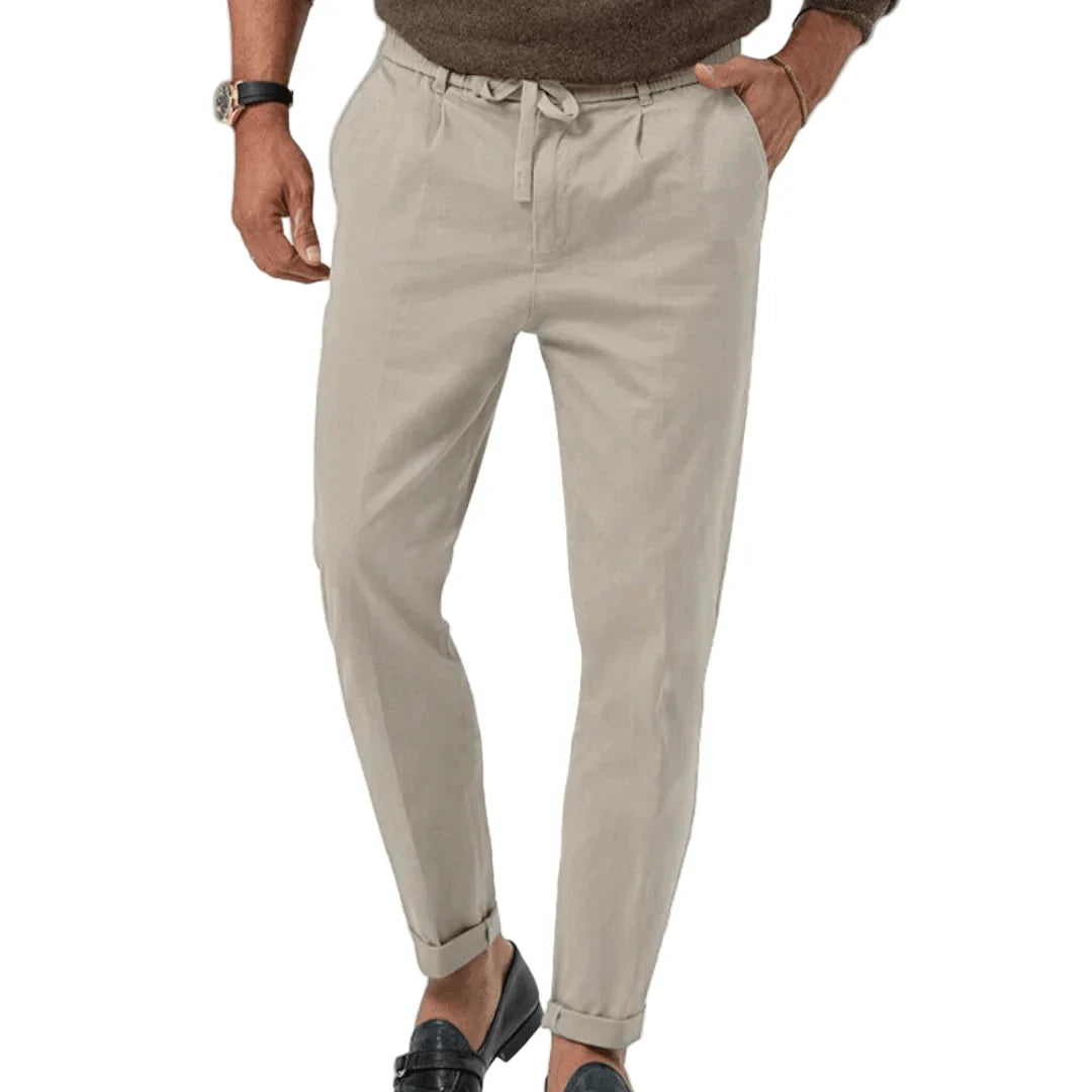 Men's Chino | Tapered Leg Drawstring Linen Blend