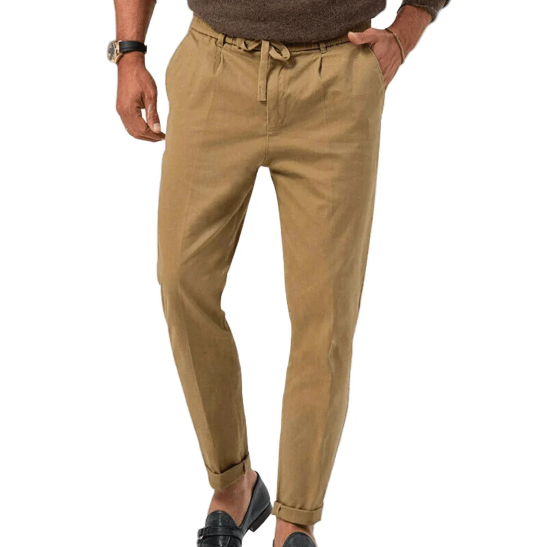 Men's Chino | Tapered Leg Drawstring Linen Blend