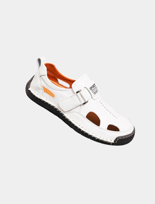 Men's Slide | Buckle Closure Ventilated Leather