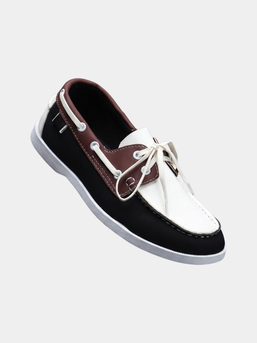 Men's Boat Shoe | Lace-Up Contrasting Collar Flexible Sole