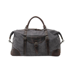 Men's Crossbody Bag | Canvas Leather Trim Duffle Shoulder Strap Buckle Pocket