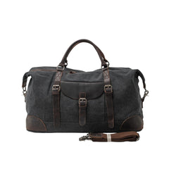 Men's Crossbody Bag | Canvas Leather Trim Duffle Shoulder Strap Buckle Pocket