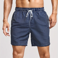 Men's Swimwear | Vertical Striped Drawstring Relaxed Fit