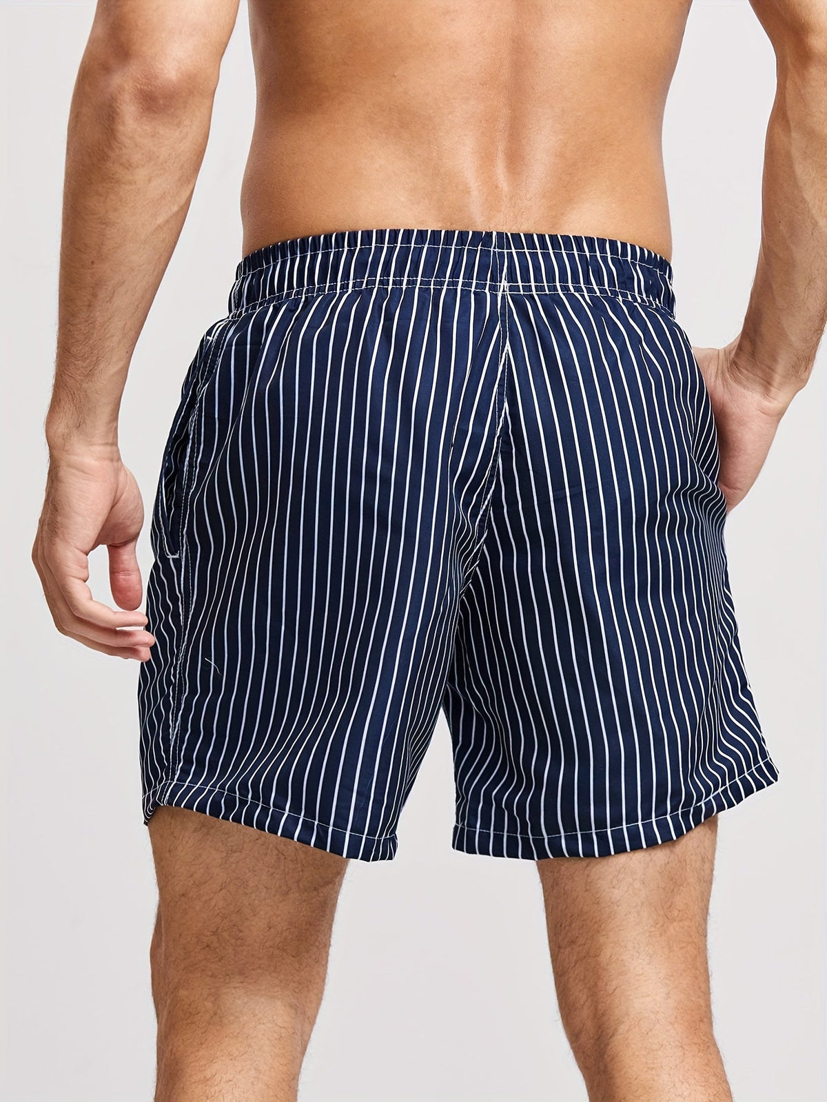 Men's Swimwear | Vertical Striped Drawstring Relaxed Fit