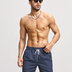 Men's Swimwear | Vertical Striped Drawstring Relaxed Fit