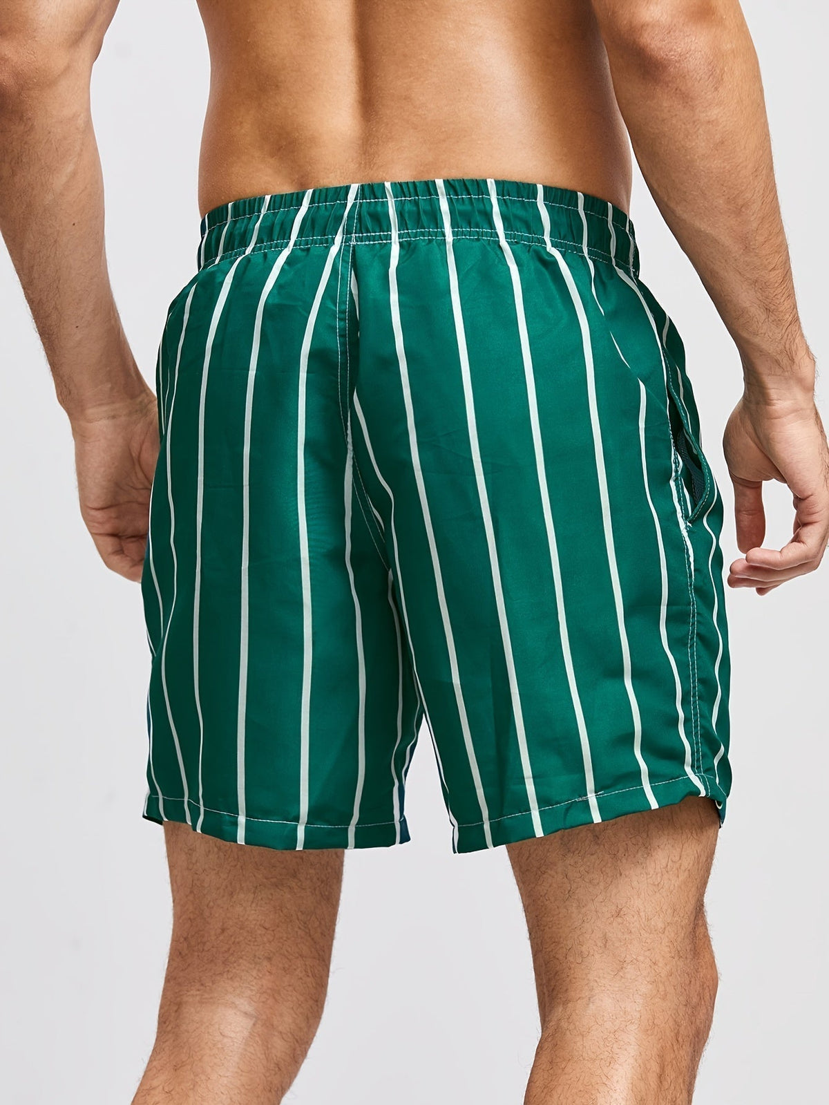 Men's Swimwear | Vertical Striped Drawstring Relaxed Fit
