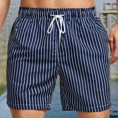 Men's Swimwear | Vertical Striped Drawstring Relaxed Fit