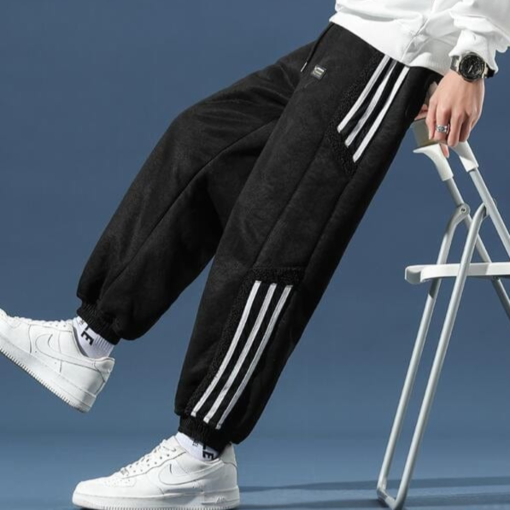 Men's Track Pants | Baggy Fit Side Stripe Tapered Cuff