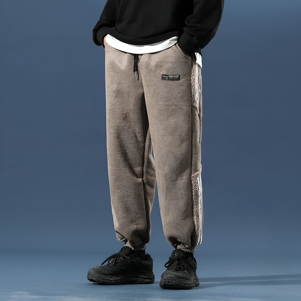 Men's Track Pants | Baggy Fit Side Stripe Tapered Cuff