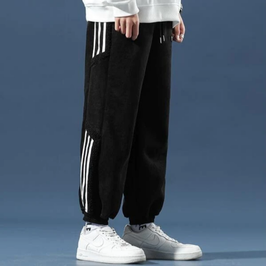 Men's Track Pants | Baggy Fit Side Stripe Tapered Cuff