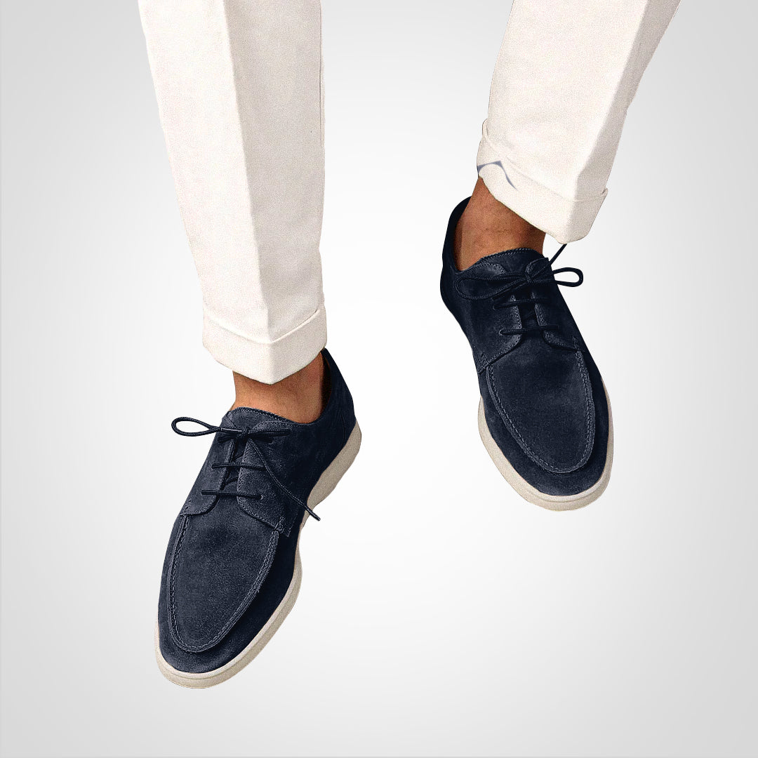 Classic men's lace-up driving loafers with durable soles for comfort, perfect for casual summer outings.
