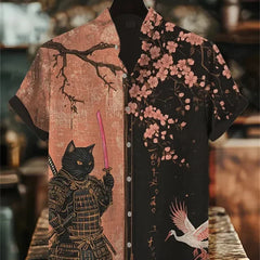 Men's Hawaiian Shirt | Short Sleeve Button Front Graphic Linen
